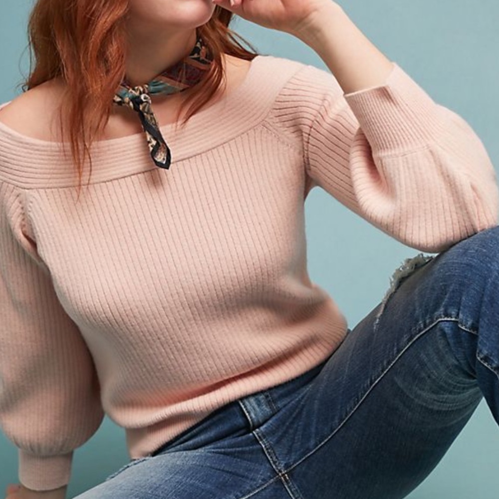 Anthropologie Moth off shoulder Dancer sweater